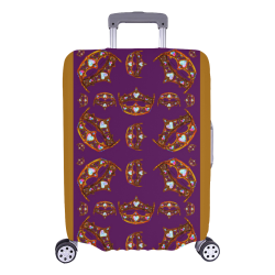 Queen of Hearts Gold Crown Tiara scattered pattern purple background luggage Luggage Cover/Large 26"-28"