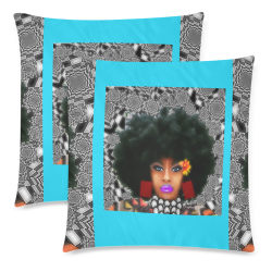 FUEL UP pill turq Custom Zippered Pillow Cases 18"x 18" (Twin Sides) (Set of 2)