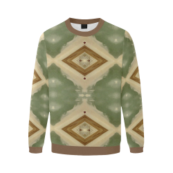 Geometric Camo Men's Oversized Fleece Crew Sweatshirt/Large Size(Model H18)