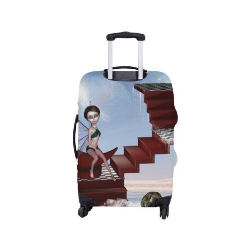 Cute fairy sitting on the moon Luggage Cover/Small 18"-21"