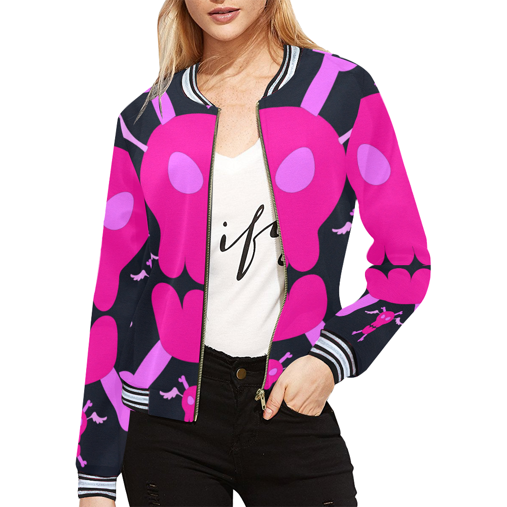 scullss*sweater All Over Print Bomber Jacket for Women (Model H21) | ID ...