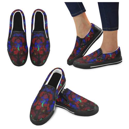 zappwaits good feeling 3 Women's Slip-on Canvas Shoes/Large Size (Model 019)