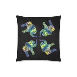 Patchwork Elephant Spiral 18x18 Pillowcase Custom Zippered Pillow Case 18"x18"(Twin Sides)