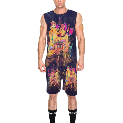 Berlin Popart by Nico Bielow All Over Print Basketball Uniform