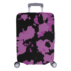 purple and black splatter camouflage pattern Luggage Cover/Large 26"-28"