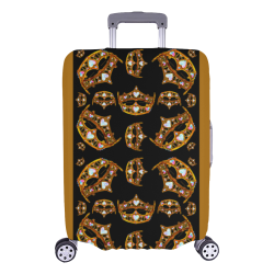 Queen of Hearts Gold Crown Tiara scattered pattern black background luggage Luggage Cover/Large 26"-28"