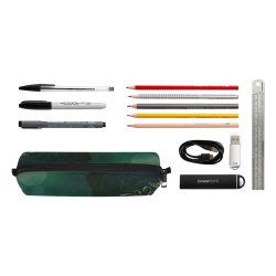 Green floral design Pencil Pouch/Small (Model 1681)