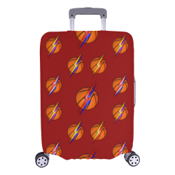 Basketball Lightning Bolts Sports Red Luggage Cover/Large 26"-28"