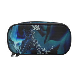 Floral design, blue colors Pencil Pouch/Large (Model 1680)
