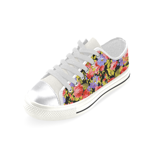 Colorful Flower Pattern 02 Women's Classic Canvas Shoes (Model 018)