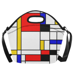 Bauhouse Composition Mondrian Style Neoprene Lunch Bag/Large (Model 1669)