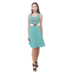 Retro Flamingo Chevron Atalanta Casual Sundress(Model D04)