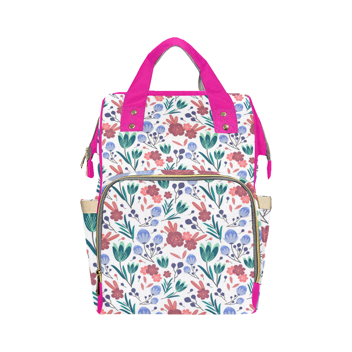 Adorable Floral Diaper Bag Multi-Function Diaper Backpack (Model 1688 ...