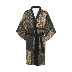 Exclusive Golden Black Python Patchwork Kimono Robe