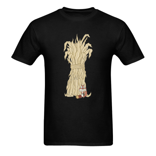 Autumn Chipmunk And Haystack Black Men's T-shirt in USA Size (Front Printing Only) (Model T02)