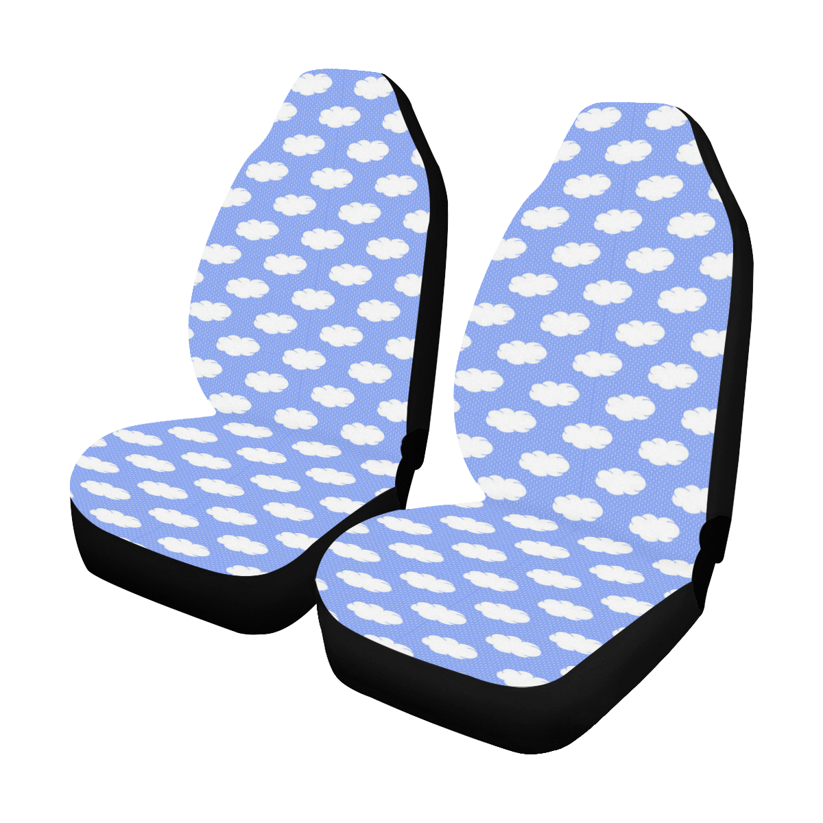 Clouds and Polka Dots on Blue Car Seat Covers (Set of 2) ID D3288478
