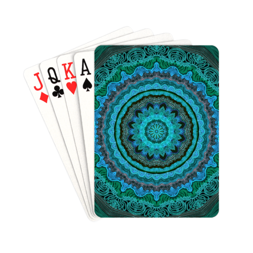mandala neon 8 Playing Cards 2.5"x3.5"