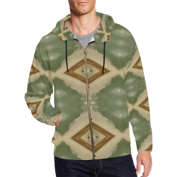 Geometric Camo All Over Print Full Zip Hoodie for Men/Large Size (Model H14)