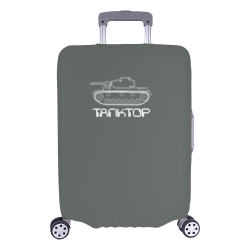 funny military tank top wordgame on gray background Luggage Cover/Large 26"-28"