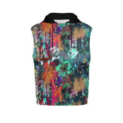 Graffiti Wall and Paint Splatter (Vest Style) All Over Print Sleeveless Hoodie for Men (Model H15)