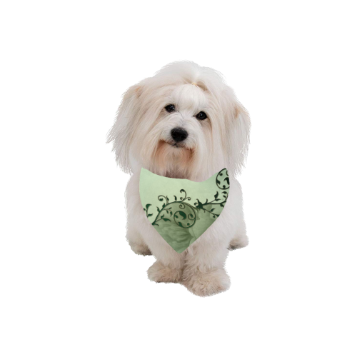Wonderful flowers, soft green colors Pet Dog Bandana/Large Size