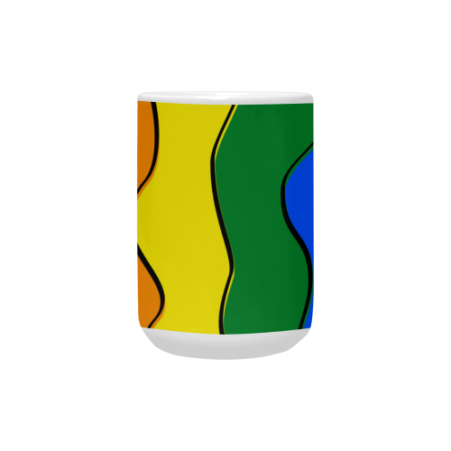 Gay Pride - Rainbow Flag Waves Stripes 1 Custom Ceramic Mug (15OZ)