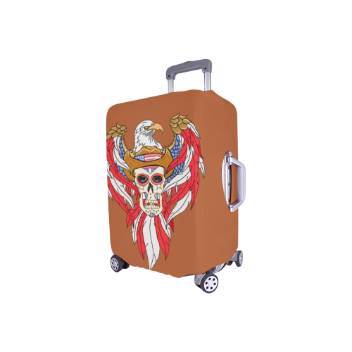 American Eagle Sugar Skull Rust Brown Luggage Cover/Small 18"-21"