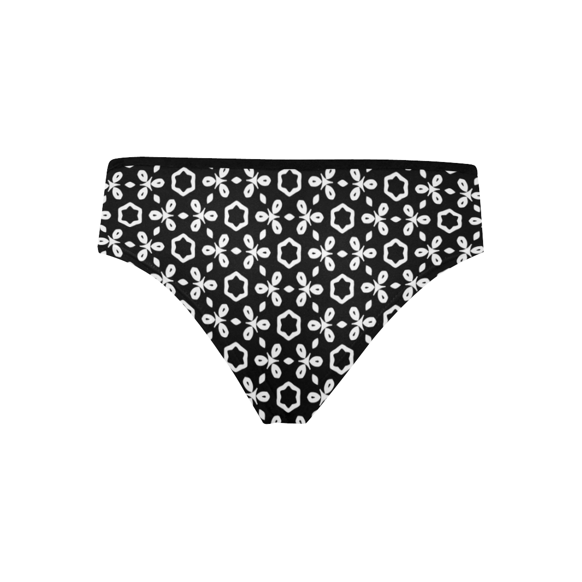 geometric pattern black and white Women's Hipster Panties (Model L33 ...