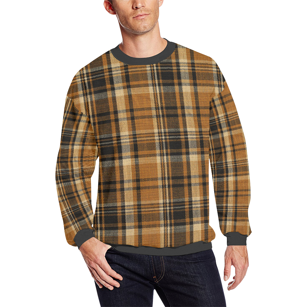 TARTAN DESIGN Men's Oversized Fleece Crew Sweatshirt (Model H18) | ID ...