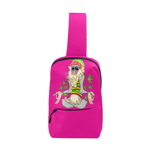 Hippie Ganja Guru Pink Chest Bag (Model 1678)