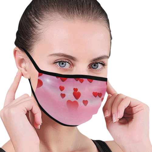lovely romantic sky heart pattern for valentines day, mothers day, birthday, marriage - face mask Mouth Mask (60 Filters Included) (Non-medical Products)