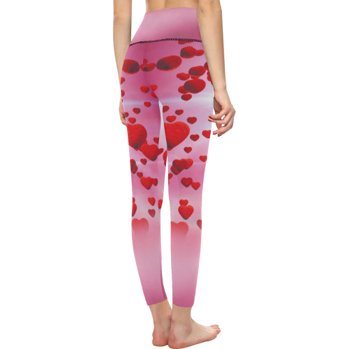 lovely romantic sky heart pattern for valentines day, mothers day, birthday, marriage leggings Women's All Over Print High-Waisted Leggings (Model L36)