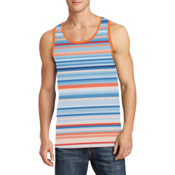 blue and coral stripe 2 Men's All Over Print Tank Top (Model T57)