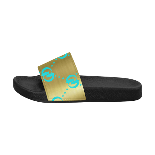 OG LCC GOLD TURQUOISE Men's Slide Sandals (Model 057)