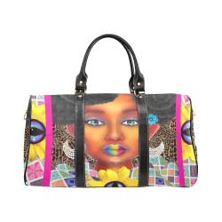 PEACEARTSADD LG TRAV BG HT PINK New Waterproof Travel Bag/Large (Model 1639)