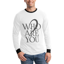 Whoareyou? White Men's All Over Print Long Sleeve T-shirt (Model T51)