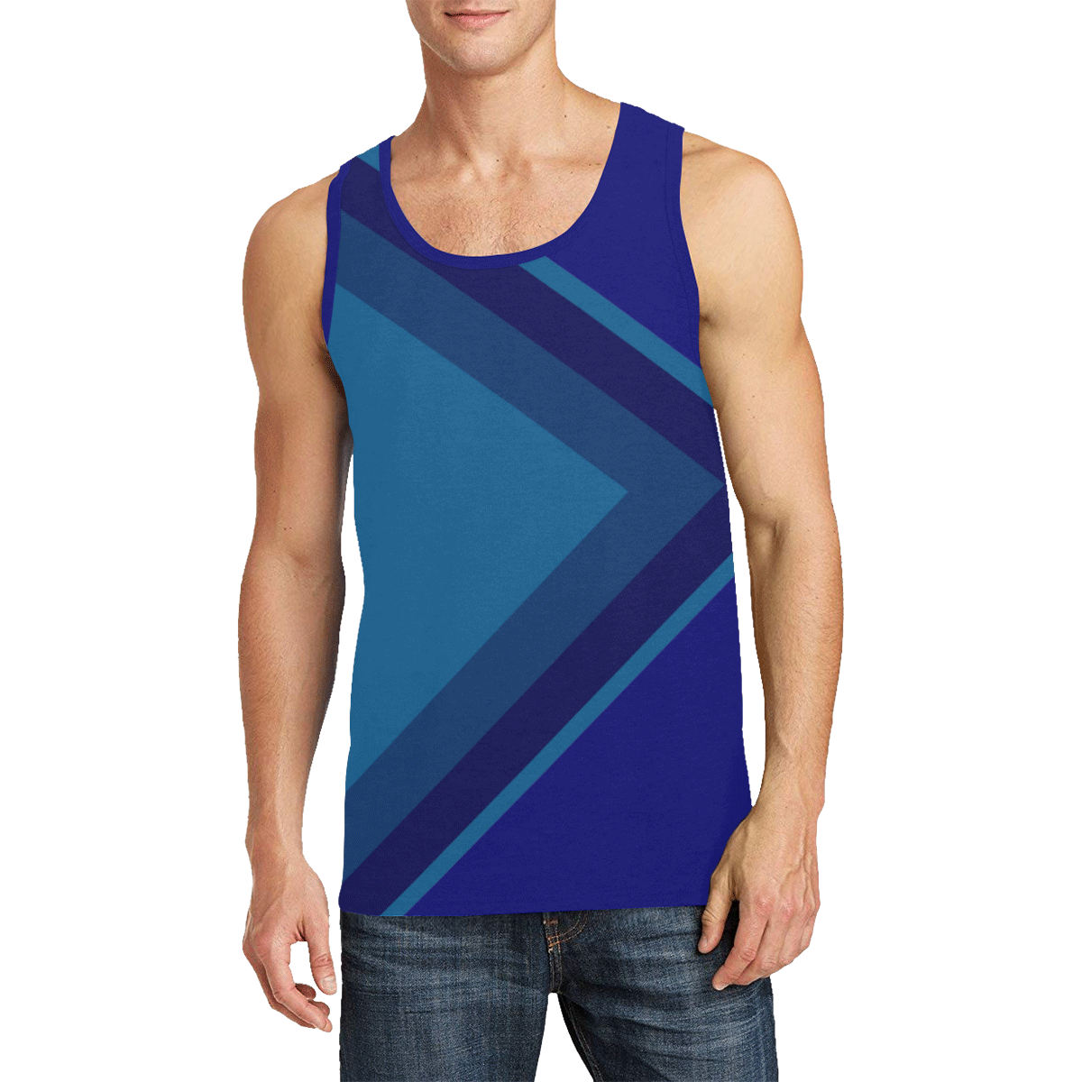 Classic Blue Layers on Dark Blue Men's All Over Print Tank Top (Model ...
