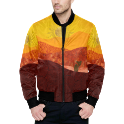 In The Desert All Over Print Quilted Bomber Jacket for Men (Model H33)