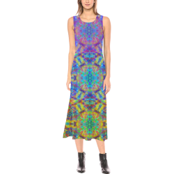 Floral Extravaganza 2 Phaedra Sleeveless Open Fork Long Dress (Model D08)