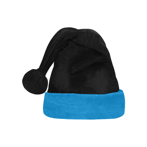 Team Colors Black and Panther Blue Santa Hat