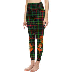 Poppy Elve On Tartan Women's All Over Print High-Waisted Leggings (Model L36)