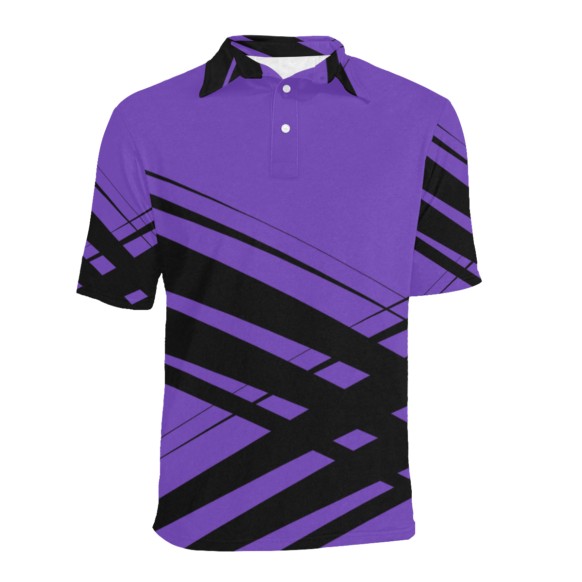 Black Diagonal Criss Cross Men's All Over Print Polo Shirt (Model T55 ...