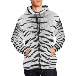 White Tiger All Over Print Hoodie for Men (USA Size) (Model H13)