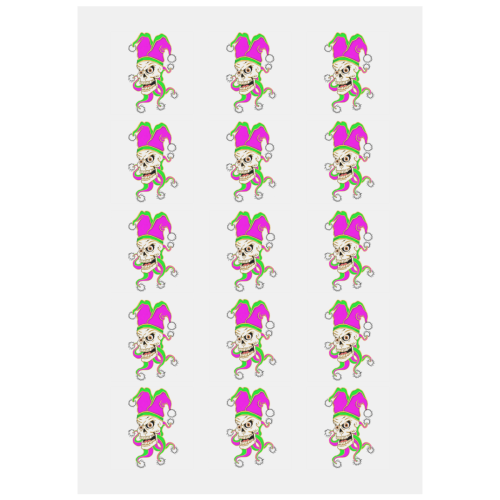 Jester Skull Personalized Temporary Tattoo (15 Pieces)