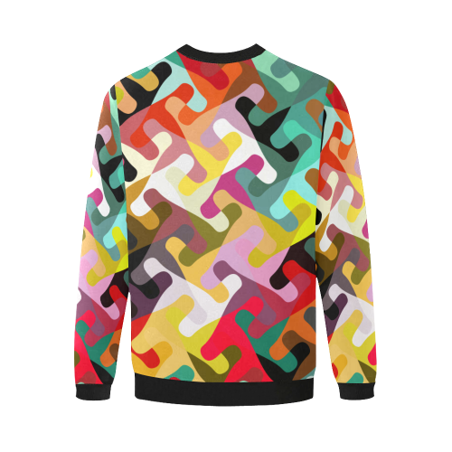 Colorful shapes Men's Oversized Fleece Crew Sweatshirt (Model H18)