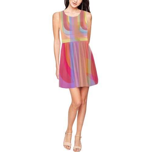 zappwaits  rainbow 4 Thea Sleeveless Skater Dress(Model D19)