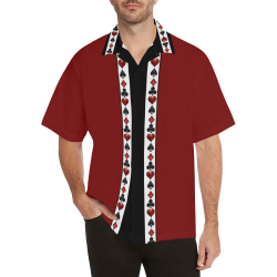 Playing Card Symbols Stripes Hawaiian Shirt (Model T58)