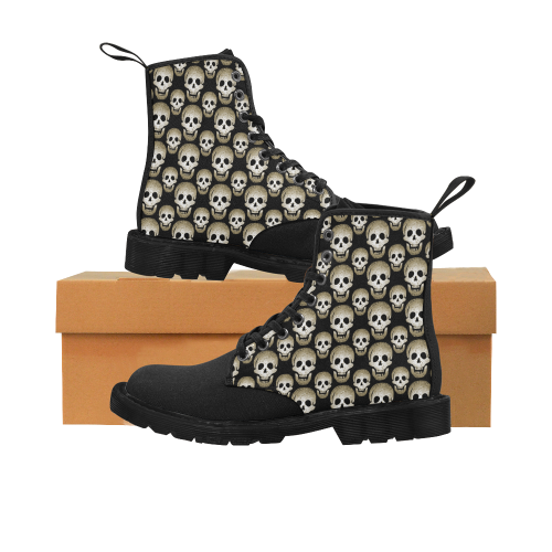 Laughing Skulls Halloween Cheeky Witch Martin Boots for Women (Black) (Model 1203H)