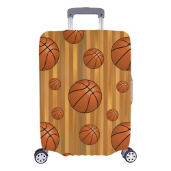 Basketballs with Wood Background Luggage Cover/Large 26"-28"