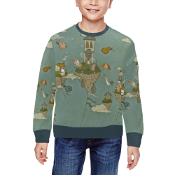 Vintage Floating Islands All Over Print Crewneck Sweatshirt for Kids (Model H29)